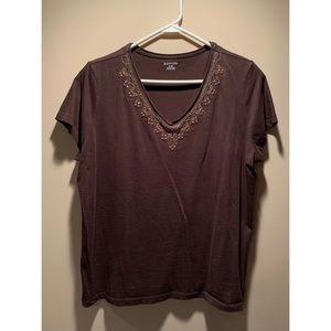 Brown Top with Embellishment